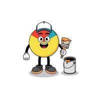 Character mascot of chart as a painter vector