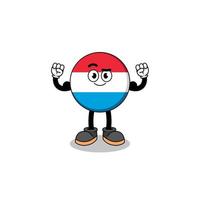 Mascot cartoon of luxembourg posing with muscle vector