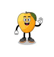 mango fruit cartoon doing wave hand gesture vector