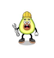 Character Illustration of avocado with 404 error vector