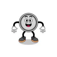 button cell cartoon with surprised gesture vector