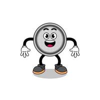 button cell cartoon with surprised gesture vector