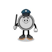 Cartoon Illustration of button cell police vector