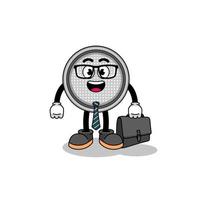 button cell mascot as a businessman vector