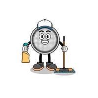 Character mascot of button cell as a cleaning services vector