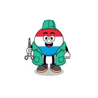 Illustration of luxembourg mascot as a surgeon vector