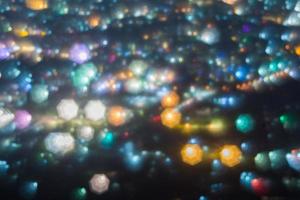 Abstract, Beautiful Bokeh landscape of city at night, Bokeh light and blur city sunset photo