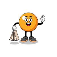 Cartoon of ping pong ball shopping vector