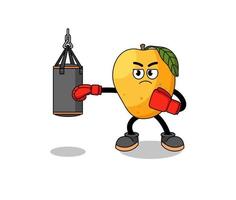 ilustración de boxeador de fruta de mango vector