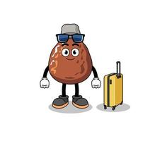 date fruit mascot doing vacation vector