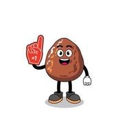 Cartoon mascot of date fruit number 1 fans vector