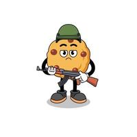 Cartoon of chocolate chip cookie soldier vector