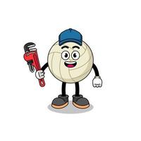 volleyball illustration cartoon as a plumber vector