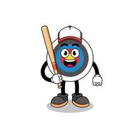 archery target mascot cartoon as a baseball player vector