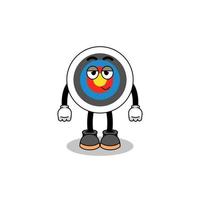 archery target cartoon couple with shy pose vector
