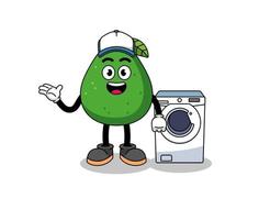 avocado fruit illustration as a laundry man vector