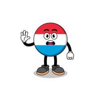 luxembourg cartoon illustration doing stop hand vector