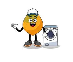 papaya fruit illustration as a laundry man vector