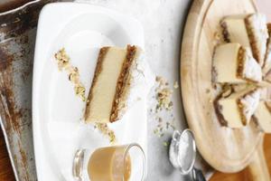 Cake caramel almonds photo
