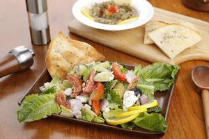 Mixed salad with cheese photo