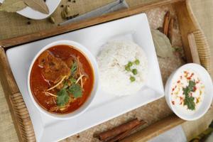 Curry beef with rice photo