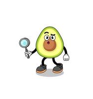 Mascot of avocado searching vector