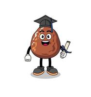 date fruit mascot with graduation pose vector