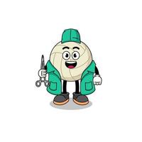 Illustration of volleyball mascot as a surgeon vector