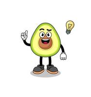 avocado cartoon with get an idea pose vector