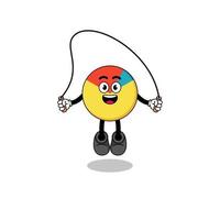 chart mascot cartoon is playing skipping rope vector