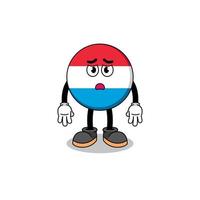 luxembourg cartoon illustration with sad face vector