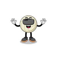Illustration of volleyball with a vr headset vector