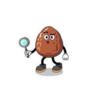 Mascot of date fruit searching vector