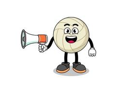 volleyball cartoon illustration holding megaphone vector