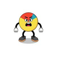 chart cartoon illustration with angry expression vector