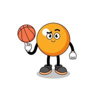 ilustración de pelota de ping pong como jugador de baloncesto vector