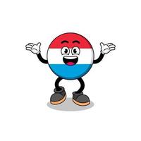 luxembourg cartoon searching with happy gesture vector