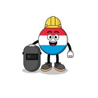 Mascot of luxembourg as a welder vector