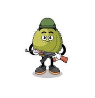 Cartoon of durian fruit soldier vector