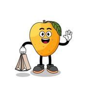 dibujos animados de compras de frutas de mango vector