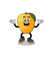 mango fruit cartoon searching with happy gesture vector