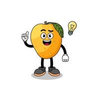 caricatura de fruta de mango con una pose de idea vector