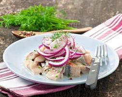 Herring salad with onion photo