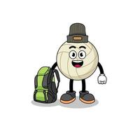 Illustration of volleyball mascot as a hiker vector