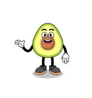 avocado cartoon with welcome pose vector