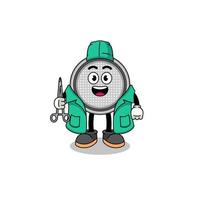 Illustration of button cell mascot as a surgeon vector