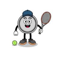 button cell illustration as a tennis player vector