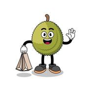 Cartoon of durian fruit shopping vector