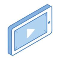 Online streaming, an isometric icon of mobile video vector