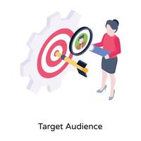 Modern isometric icon of target audience vector